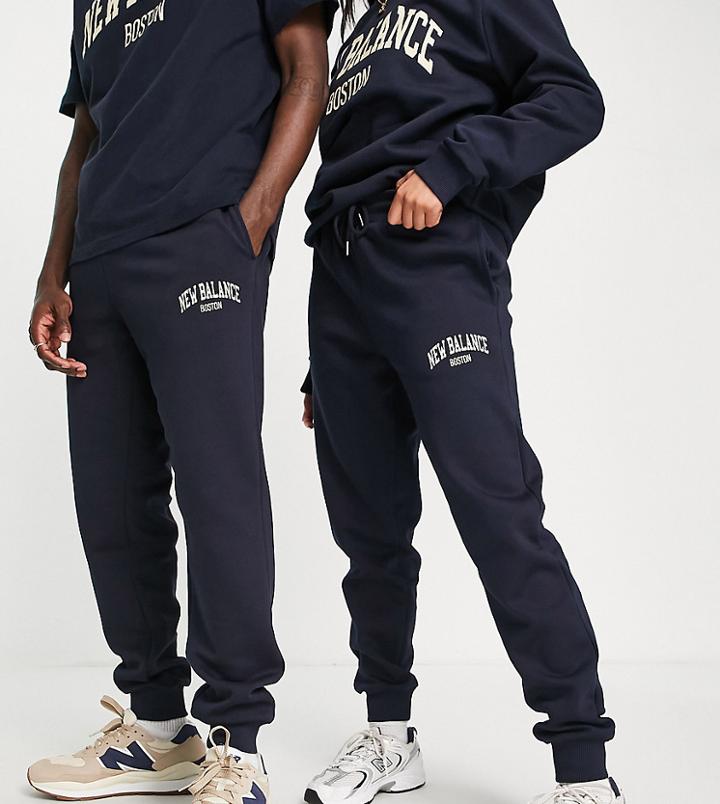 New Balance Unisex Collegiate Sweatpants In Navy