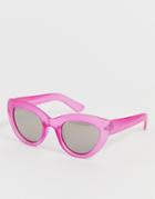 Aj Morgan Cat Eye Sunglasses In Transparent Pink