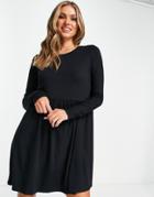 In The Style Long Sleeve Mini Dress In Black