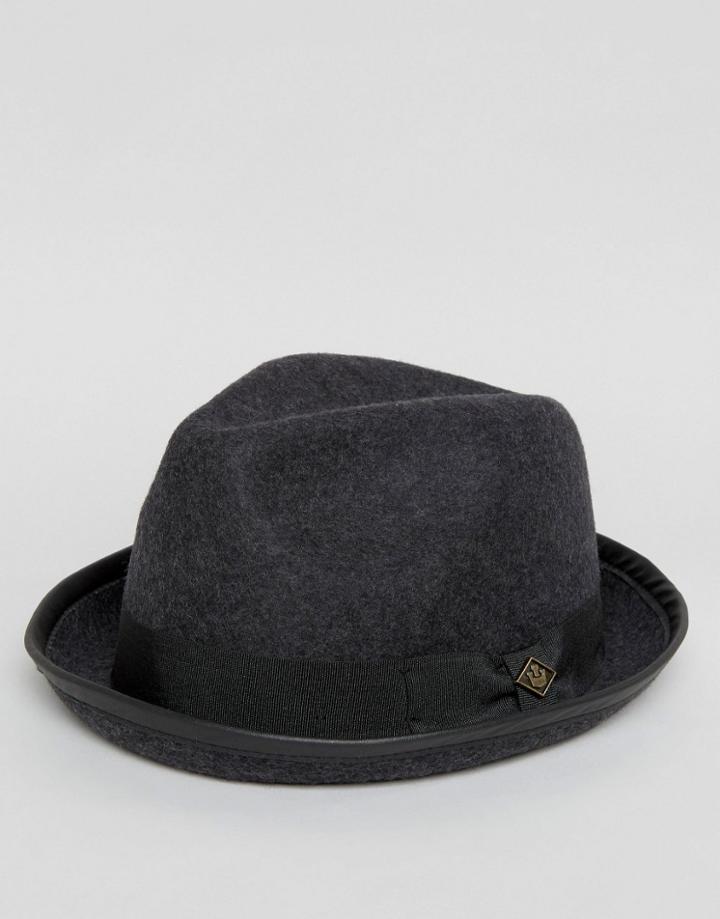 Goorin Stretch Flip Up Fedora In Gray - Gray