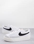 Nike Blazer Low Platform Sneakers In White/black