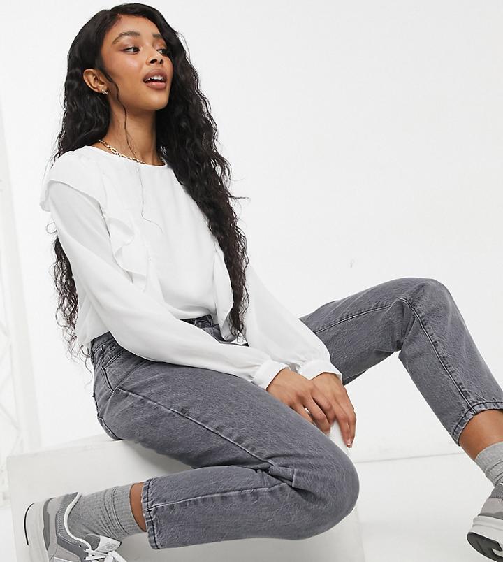 In The Style Exclusive Top With Ruffle Sleeve Detail In White