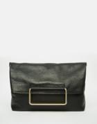 Asos Premium Leather Clutch Bag - Black