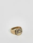 Classics 77 Signet Ring With Sunset Engraving In Burnished Gold - Gold