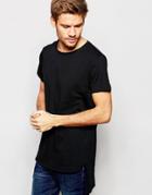 Blend Longline T-shirt In Black - Black