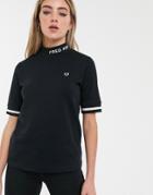Fred Perry High Neck Logo Tee-black