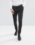 Asos Design Super Skinny Smart Pants In Charcoal - Gray