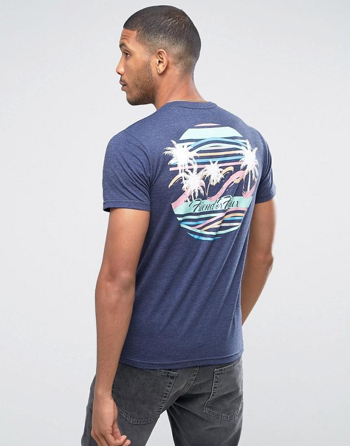 Friend Or Faux Thorpe Back Print T-shirt - Blue
