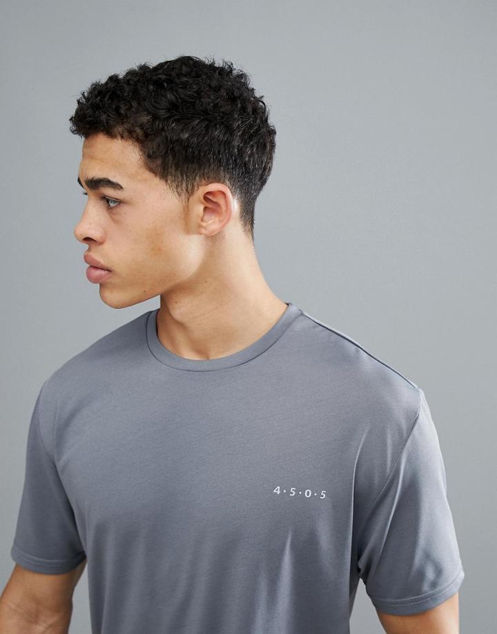 Asos 4505 Longline T-shirt With Quick Dry In Gray - Gray