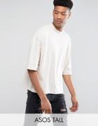 Asos Tall Super Oversized Boxy T-shirt In Heavyweight - Beige