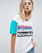 Wrangler Logo T Shirt With Contrast Sleeve - White