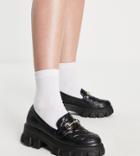 Glamorous Wide Fit Quilted Chunky Flat Shoe In Black