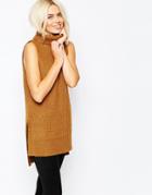 Monki Sleeveless Tunic Top - Tobacco