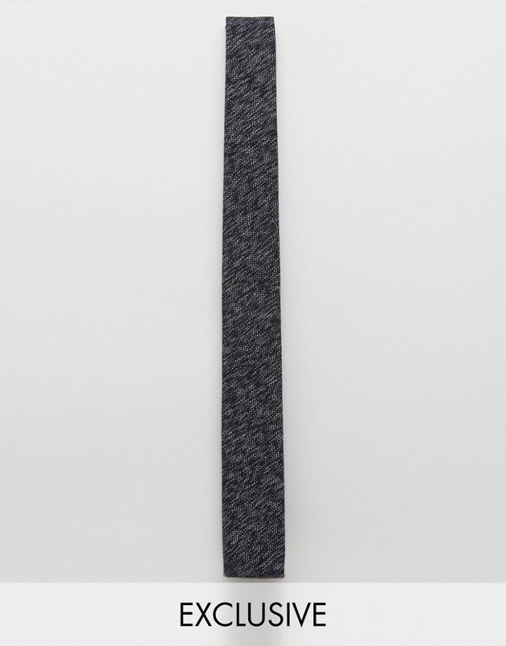 Noak Square Tie In Marl - Navy