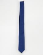 Asos Design Slim Tie In Navy - Navy