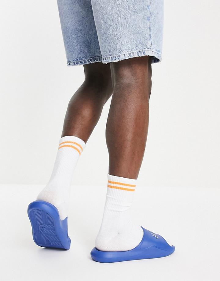 Jack & Jones Molded Logo Slides In Blue-gray