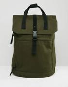 Asos Backpack In Green With Internal Laptop Pouch And Black Trims - Green