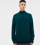 Noak Half-zip Overhead Sweater In Teal - Blue