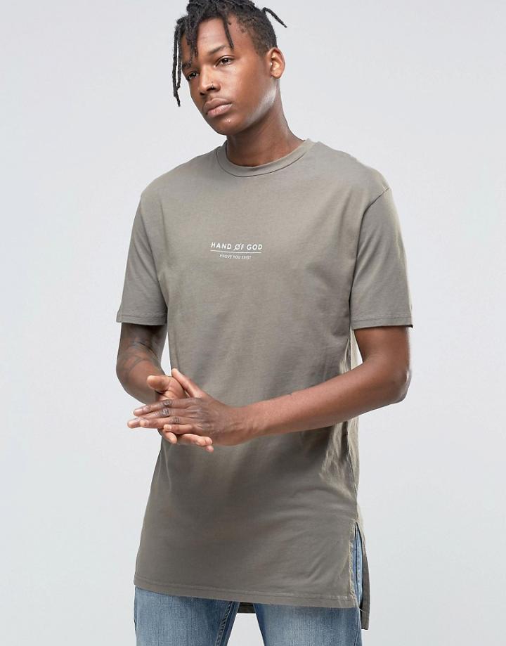 Hand Of God Oil Washed T-shirt - Khaki