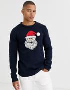 Brave Soul Santa Holidays Sweater-navy