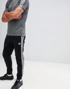 Adidas Originals Superstar Skinny Sweatpants Cuffed In Black Cw1275