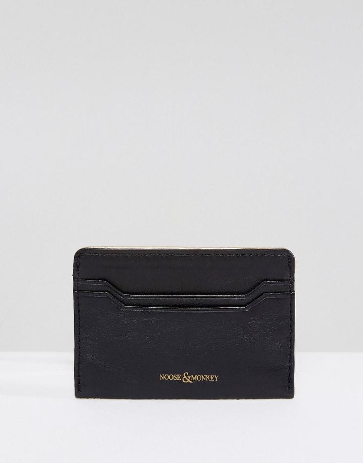 Noose & Monkey Card Holder With Gold Reverse - Black