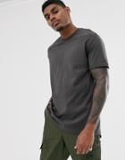 Bershka Join Life Regular Fit T-shirt In Dark Gray - Gray