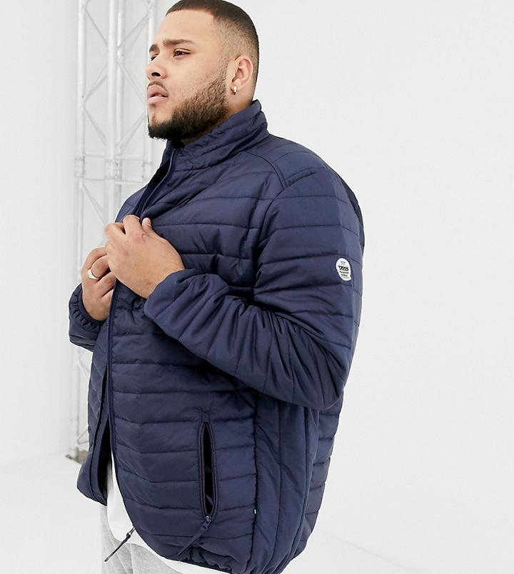 Duke King Size Quilted Jacket In Navy - Navy