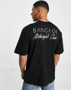 Only & Sons Oversized T-shirt With Midnight Club Print In Black