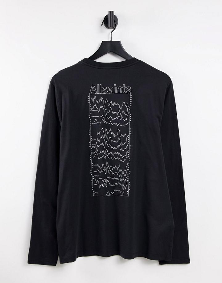 Allsaints Freq Long Sleeve Top In Black