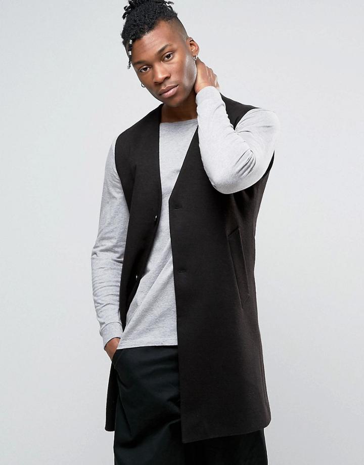 Asos Longline Vest In Black - Black