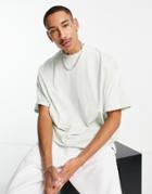 Asos Design Organic Cotton Blend Oversized T-shirt With Crew Neck In Light Green