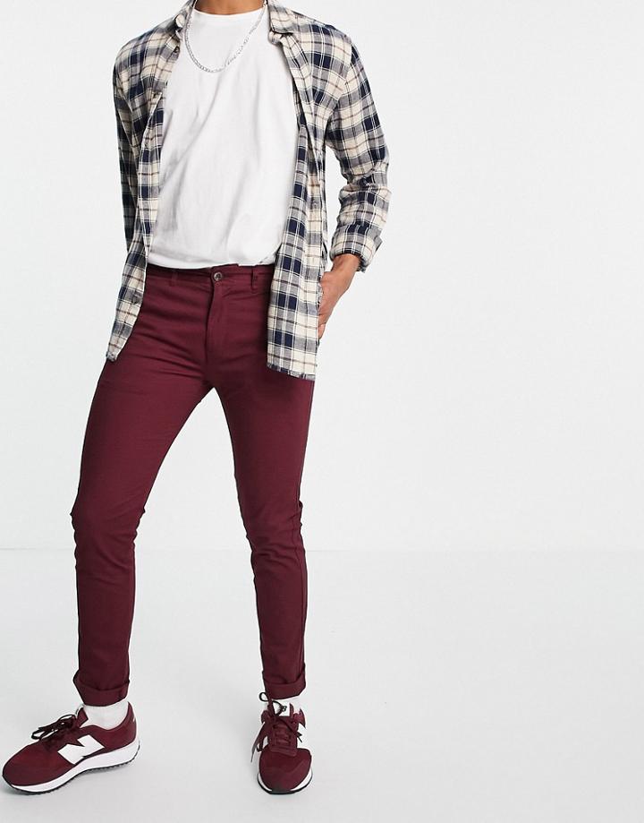 Farah Drake Chino Twill Slim Fit Pants-red