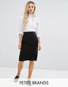 New Look Petite Tailored Pencil Skirt - Black