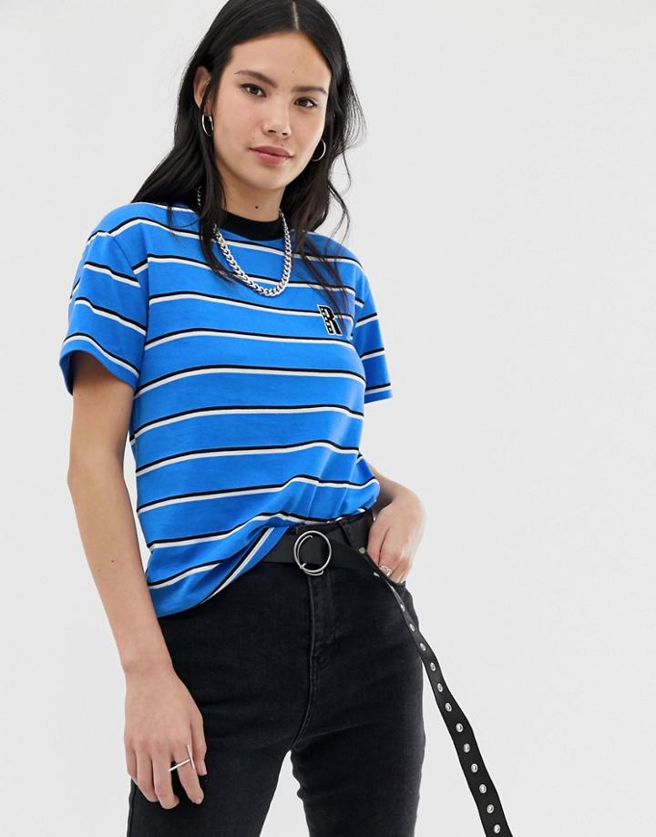 Ragged Jeans T-shirt In Blue Stripe - Blue