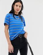 Ragged Jeans T-shirt In Blue Stripe - Blue