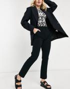 Jdy High Waisted Straight Leg Pant In Black