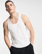 Topman Racer Tank Top In White