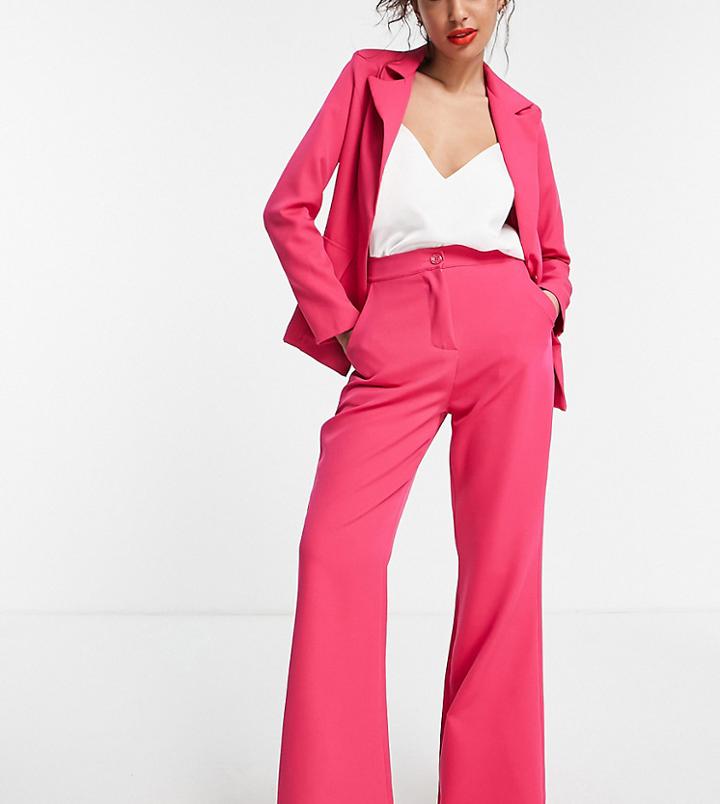 I Saw It First Petite Flared Pants In Pink - Part Of A Set