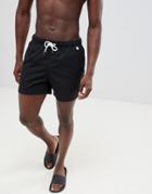Abercrombie & Fitch Solid Swim Shorts Badge Pocket Logo In Black - Black