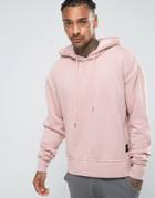 Sixth June Oversized Hoodie With Dropped Shoulder - Pink