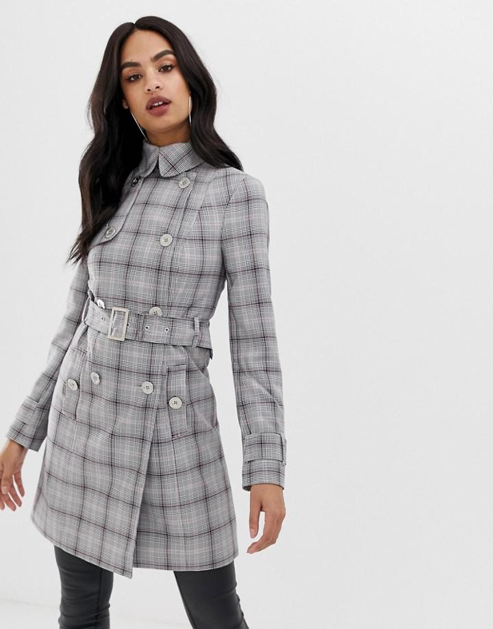 Lipsy Prince Of Wales Check Coat - Multi