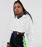 Collusion Cropped Hoodie-white