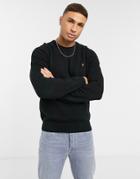 Farah Addison Crew Knit Sweater In Black