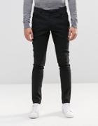 Asos Super Skinny Fit Trousers With 5 Pockets In Charcoal - Charcoal