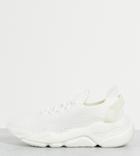Asos Design Wide Fit Dexter Chunky Knit Lace-up Sneakers In White