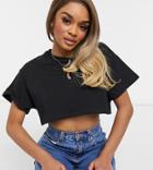 Asos Design Petite Super Crop T-shirt In Black