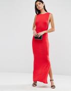 Asos Low Armhole Maxi Dress - Red