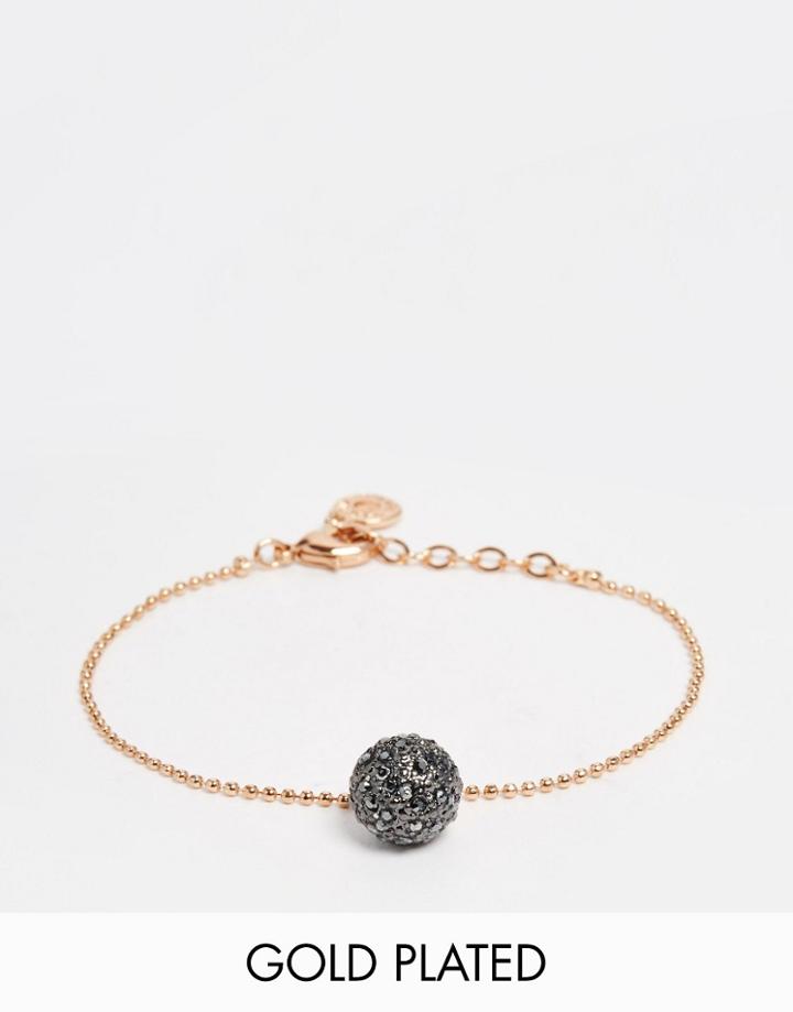 Pilgrim Rose Gold Plated Bracelet With Hematite Ball - Gold