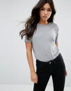 Asos T-shirt Body In Rib - Gray Marl